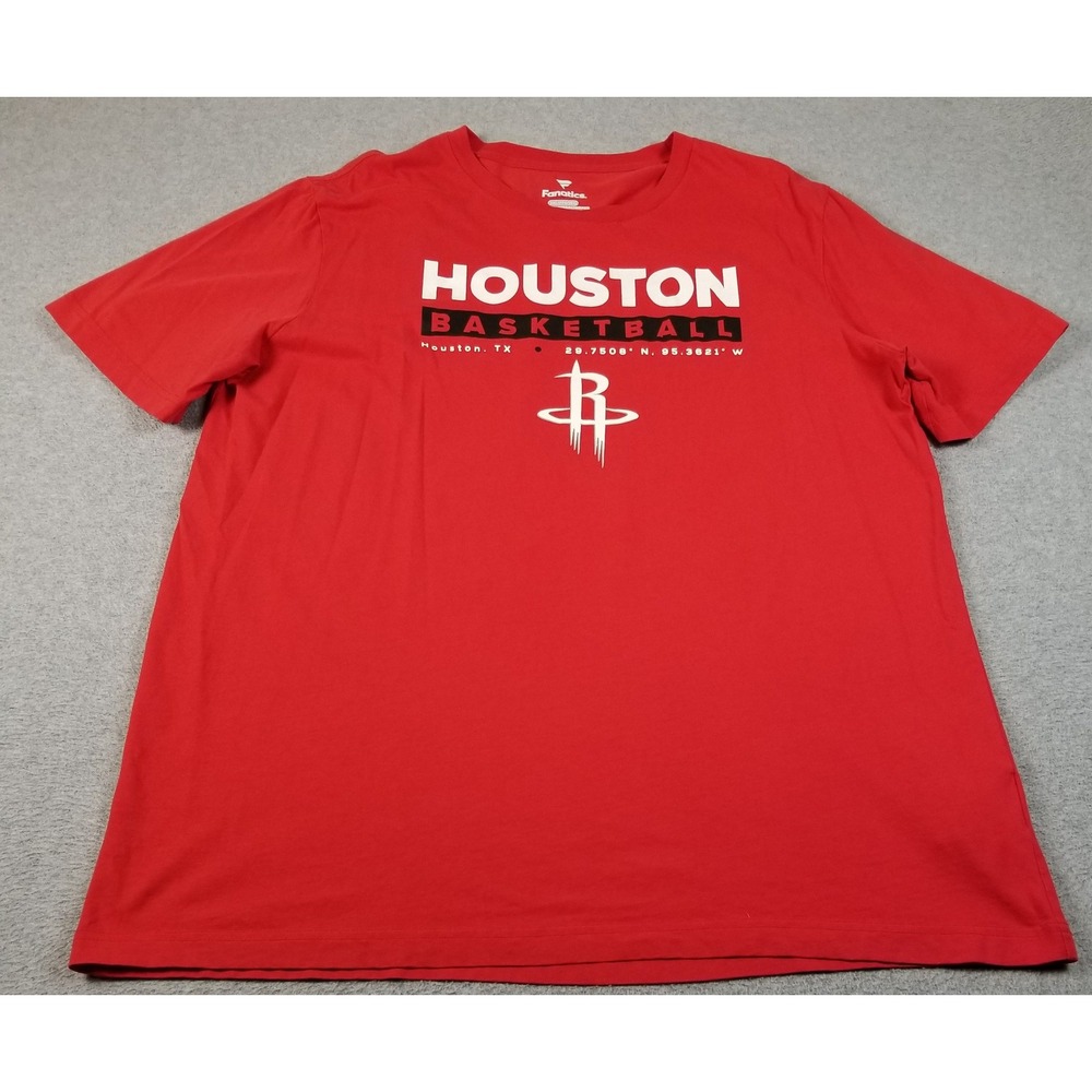 Houston Rockets Basketball T Shirt Men 2XL XXL Red Short Sleeve Tee NBA Game Day